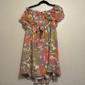 Watercolor floral flowy dress